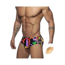 Sunga Sexy Masculina Calças De Praia Listradas Shorts De Natação Roupa De Surf Para Esportes