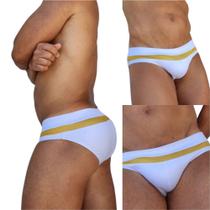 Sunga slip com detalhe em dourado ou prata