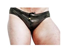 Sunga slip metalizada 10 cm de lateral