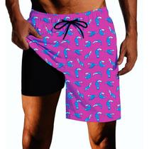 Sunga SQPO Rosa Bird de Secagem Rápida com Forro de Compressão 3XL Sunga SQPO Rosa Bird de Secagem Rápida com Forro de Compressão 3XL