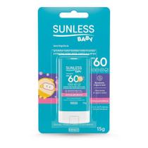 Sunless Protetor Solar Baby Bastão Fps60 15g - FARMAX Sunless Protetor Solar Baby Bastão Fps60 15g - FARMAX
