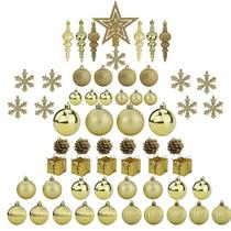 Sunnyglade 60ct Gold Christmas Tree Ball Ornaments Set Shatterproof Christmas Bling-Bling HangingCor com pacote de presente portátil para festa de casamento natalino da árvore de Natal de Natal (Ouro)