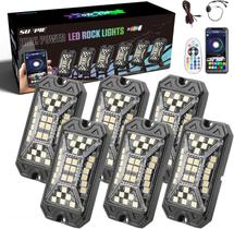SUNPIE 6 pods RGBW Rock Lights Bluetooth de ângulo total