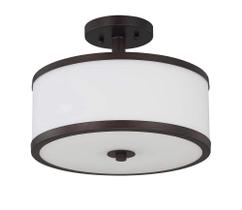 Sunset F21008-64 luminária semi-flush Payton de 3 luzes, 100 W, acabamento Mb