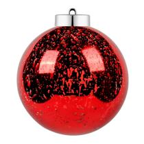 Sunshine 1 Pcs 8" Grandes Ornamentos brilhantes de bola de Natal, decorações gigantes penduradas enfeites de árvore de Natal para o feriado, Extra Grande Despedaçado Retro Mercury Balls Set (8inch, Vermelho)