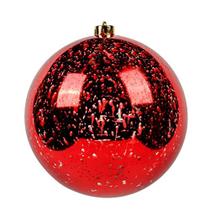 Sunshine 1 Pcs 8" Grandes Ornamentos brilhantes de bola de Natal, decorações gigantes penduradas enfeites de árvore de Natal para o feriado, Extra Grande Despedaçado Retro Mercury Balls Set (8inch, Vermelho) - SUNSHINE DECOR