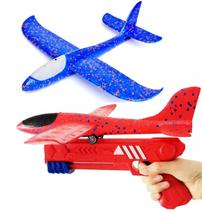 Super Avião de Brinquedo com Luz Planador +Lançador Infantil