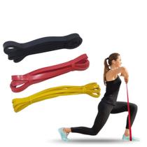 Super Band Elástico Kit 3 uni Forte Grossa Power Band Faixa Exercício Malhar Treino Fitness Funcional Alongamento Academia em Casa