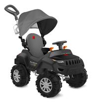 Super Banjipe Reclinável Com Capota Passeio E Pedal Preto Preto/cinza