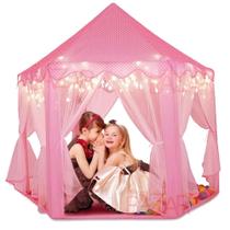 Super Barraca Infantil Tenda Iluminada Com LED Castelo Das Princesas Grande DMT5875 Super Barraca Infantil Tenda Iluminada Com LED Castelo Das Princesas Grande DMT5875