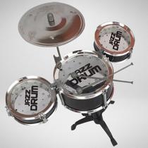 Super Bateria Infantil 4 Tambores Com Baquetas e Banquinho Para Pequenos Talentos Barato