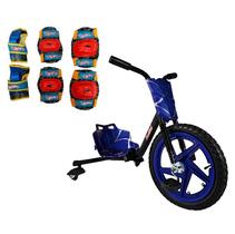 Super Bike Gira Gira 360 Azul Com Kit de Proteção Hot Wheels M - Bicicleta de Manobras - Fênix - GBK-718AZ