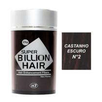 Super Billion Hair Maquiagem Capilar Disfarça Calvície Fibra de Queratina 25g Castanho Escuro