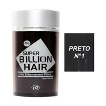 Super Billion Hair Maquiagem Capilar Disfarça Calvície Fibra de Queratina 25g Preto