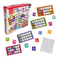 Super Bingo Letras e Palavras Jogo Infantil Brinquedo Educativo Alfabetização Brincadeira de Criança 5 anos