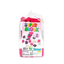 Super Block 21 peças Menina - Simo Toys - SimoToys