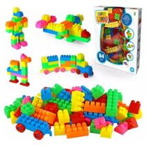 Super Blocos Brinquedo Montar Criativo Educativo 84 Peças Brincadeira Divertida Criança