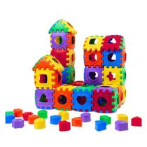 Super Blocos Educativos 100 Peças Aprendizado Criativo e Sensorial Durável Infantil Autismo Super Blocos Educativos 100 Peças Aprendizado Criativo e Sensorial Durável Infantil Autismo