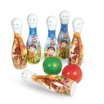 Super Boliche Divertido Infantil BrinqueMix 6 Pinos 2 Bolas Brinquedo Presente Crianças +3 Anos