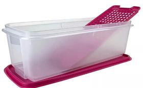 Super Caixa 4,3 litros Translúcida com tampa rosa Tupperware