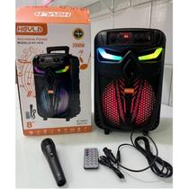 Super Caixa De Som Bluethooth pendrive com Microfone e controle remoto Heyli Led Hy 1076 Potente