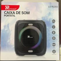 Super caixa de som partybox ketchup LS-R2203 SUPER POTENTE BASS LED Bluetooth pendrive microfone sem fio 80w RMS