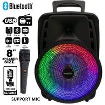 SUPER CAIXA DE SOM POTENTE COM LED KTS GTS 1567 KARAOKE BLUETOOTH PENDRIVE LINDA 8 pol