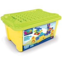 Super caixa divertida 2 com 120 peças - blocos de montar mk170 - dismat - 170 Super caixa divertida 2 com 120 peças - blocos de montar mk170 - dismat - 170