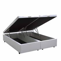 Super Cama Baú King Bipartido 198 x 203 - Sintético Branco