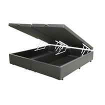 Super Cama Baú King Bipartido 198 x 203 - Sintético Cinza Super Cama Baú King Bipartido 198 x 203 - Sintético Cinza