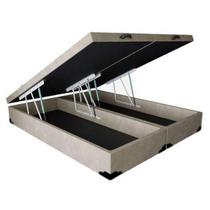 Super Cama Baú King Bipartido 198 x 203 - Suede Bege