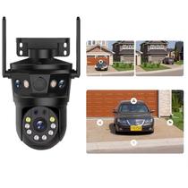 Super Câmera de Segurança 3 em 1, 2 Câmeras Fixa + 1 Móvel, Zoom, Visão Noturna e Resistente a Água