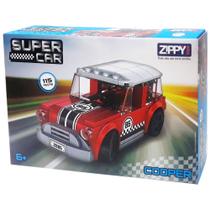 Super car cooper vermelho e branco 115 pecas zippy