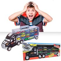 Super Carreta C/20 Carrinhos +1 Mini Carreta Menino Caminhão