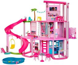 Super Casa Mansão Da Boneca Barbie Com 03 Andares Design 360 Emite Luzes E Som Possui Escorregador Closet Piscina Elevador Mattel Brinquedos