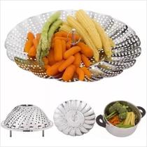 Super Cesta de Cozimento a Vapor Inox Legumes Ovo Carne Aves