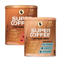 Super Coffee 3.0 Original 220g e Super Coffee 3.0 Baunilha ( Vanilla Latte) 220g - Kit com 2 un. - Caffeine Army