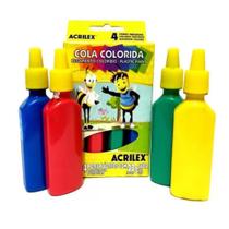 Super Cola Colorida Cola Liquida Acrilex Material Escolar Infantil