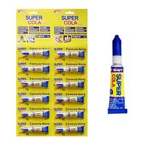 Super Cola Instantânea Universal Multiuso 3g Cartela com 12 Unidades para Plástico, Metal, Madeira, Cerâmica, Couro e Borracha