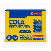 Super Cola Instantânea Universal Multiuso Caixa com 12 Unidades para Plástico, Metal, Madeira, Cerâmica, Couro