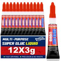 Super Cola WOUSEDO 12x3 g Transparente de Secagem Rápida