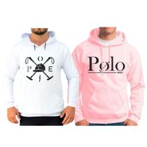 Super combinado 2 Moletom Boné e Polo Masculino Feminino Bolso na Frente Para Dias Frios