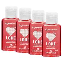 Super Combo Óleo para Massagem Love Hot Morango (4 unidades)