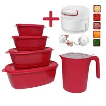 Super Combo Potes Plástico Jarra e Processador de Alimentos