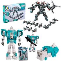 Super Combo Robô 25 em 1 Com Robô Justice Militar Articulado
