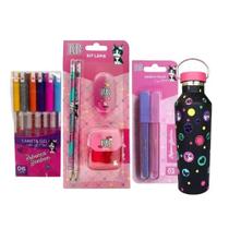 Super Conjunto Rebecca Bonbon Material Escolar + Garrafa de 500ml Clio