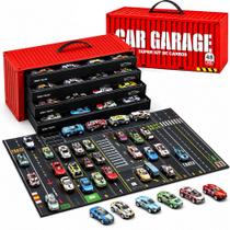 Super Contêiner 48 Carrinhos Fricção Garagem de Carros que Vira Pista Infantil Super Contêiner 48 Carrinhos Fricção Garagem de Carros que Vira Pista Infantil