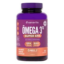 Super Epa Ômega 3 Tg Selo Meg 3 + Dha + Vitamina E Sanavita