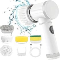 Super Escova Limpeza Eletrica Magic Brush 3 Em 1 Multifuncional Original Branco