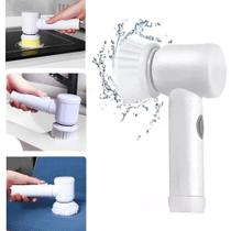 Super Escova Limpeza Eletrica Magic Brush Giratoria Multifuncional Branco Super Escova Limpeza Eletrica Magic Brush Giratoria Multifuncional Branco